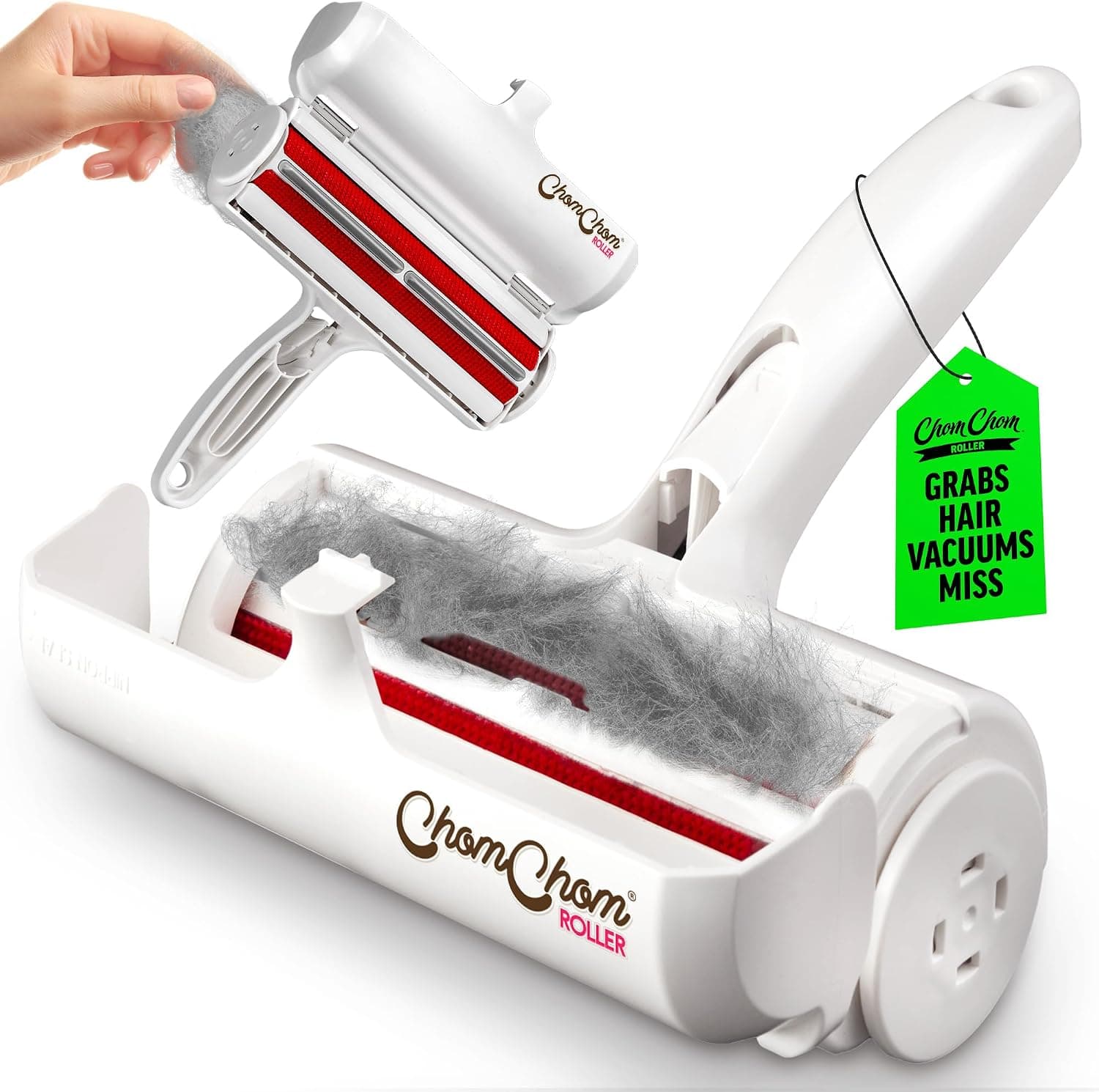 ChomChom Roller – גלגלת קסם להסרת שיער חתולים וכלבים (גודל מקורי, לשימוש חוזר)